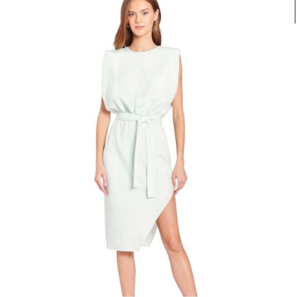 Amanda Uprichard Mint Asymmetrical Sheath Dress